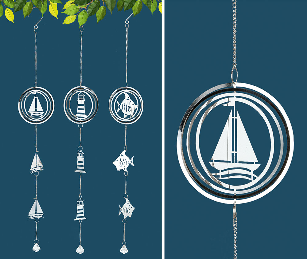 Edelstahl Girlande &quot;Maritim&quot;, Leuchtturm