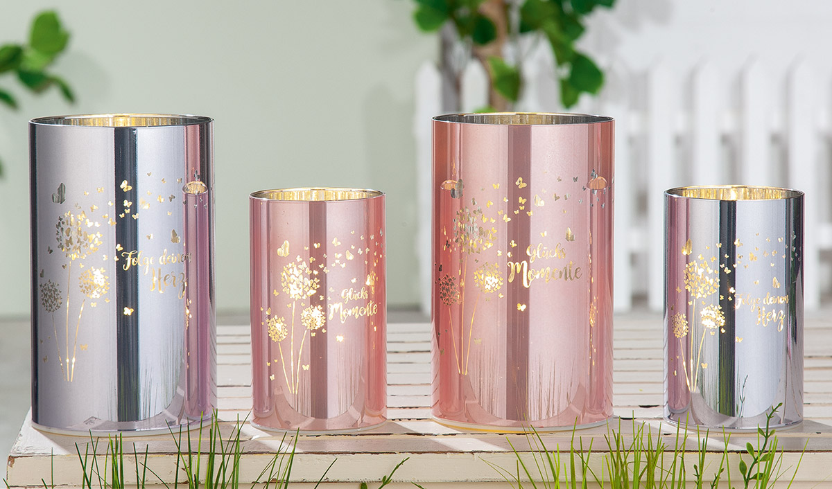 Glas LED-Leuchter &quot;Momente&quot;, Folge deinem Herz