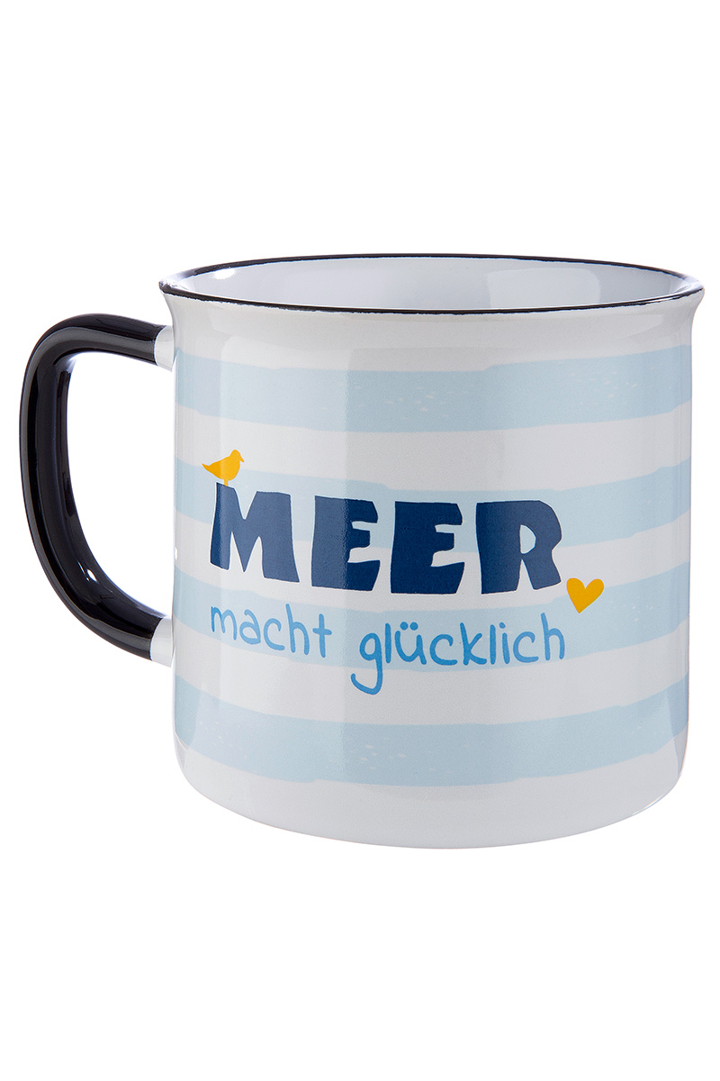 Keramik Tasse MEER macht glücklich