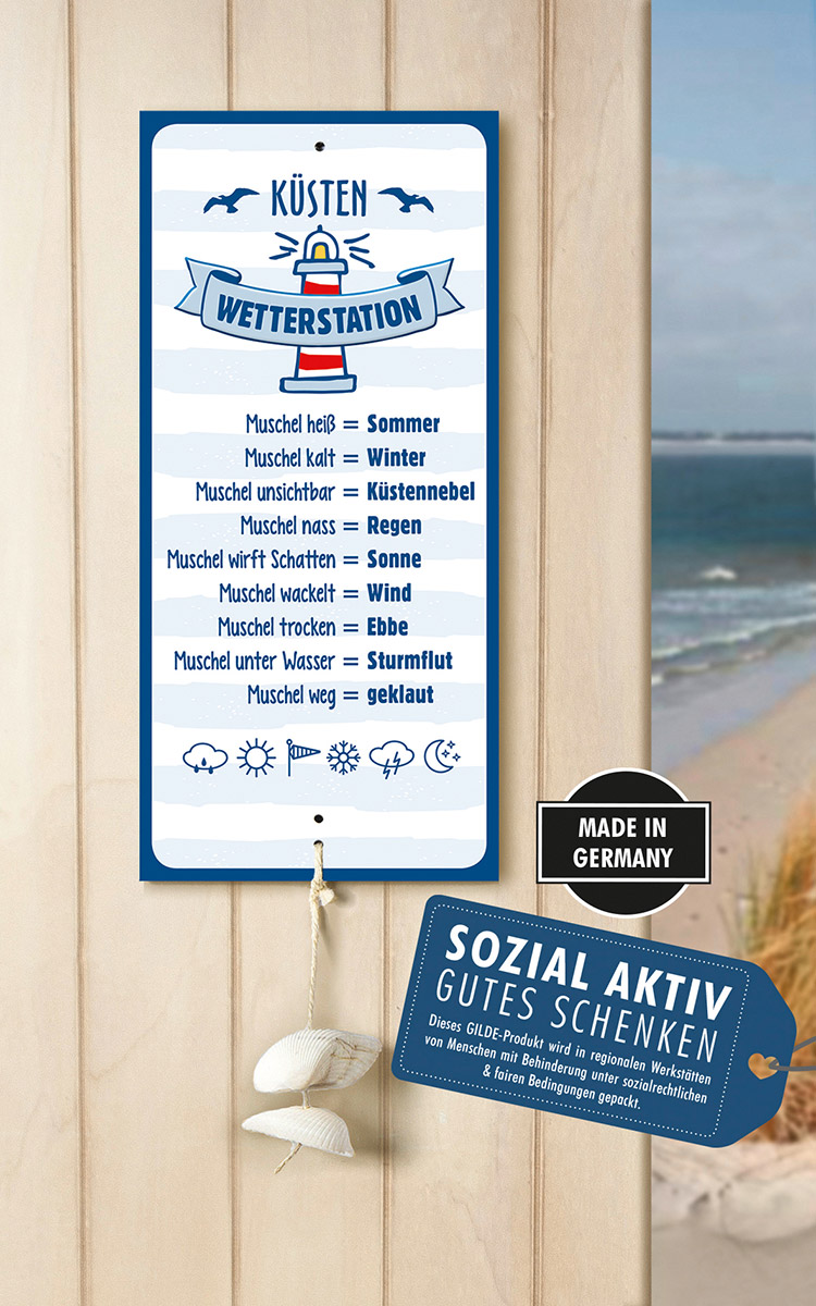 Schild Wetterstation Küste