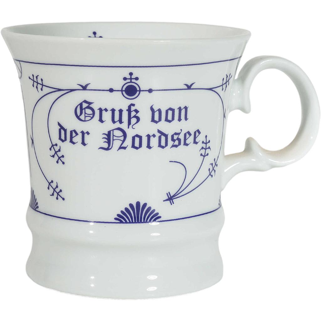 Herrenbecher Indisch Blau Gruß von der Nordsee  Porzellan