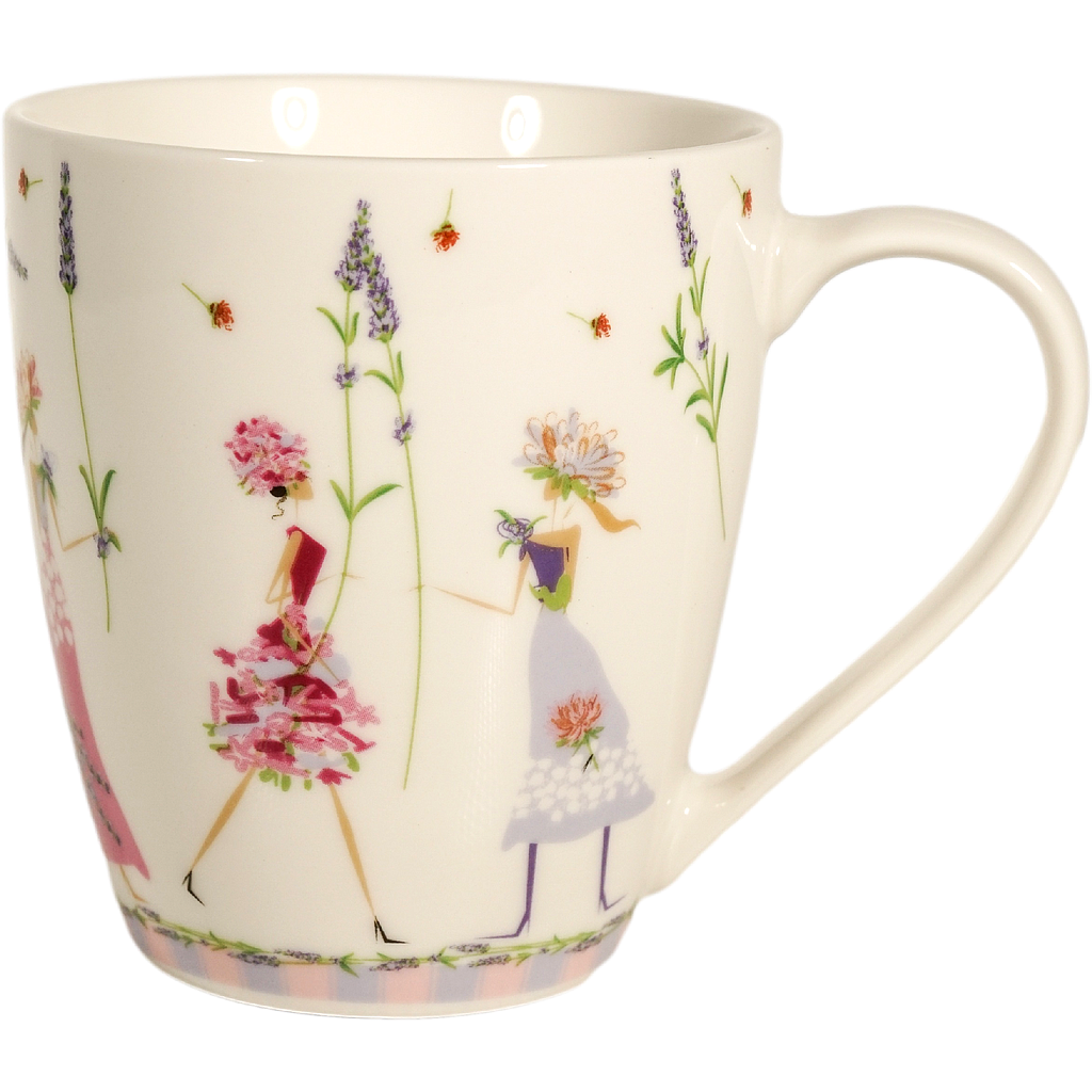 Becher "Flower Girls" 0,3 l, Porzellan, H 10 cm, Ø 8,5 cm