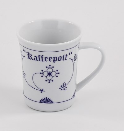 Becher, konisch,  Kaffeepott (Indisch-Blau-OL)