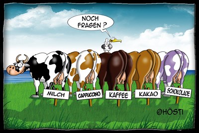 Hösti Postkarte Cappuccinokühe