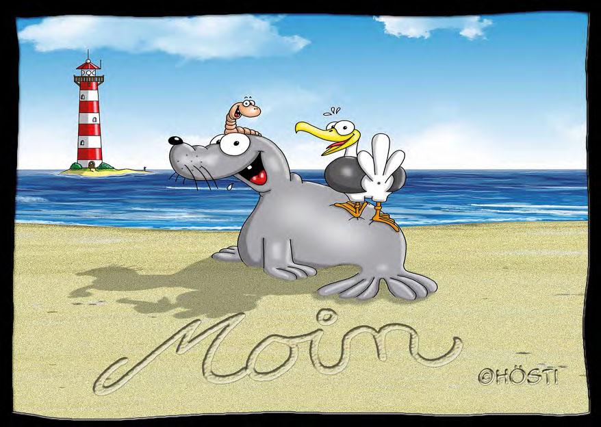 Hösti Postkarte &quot;Moin&quot; mit Leuchtturm