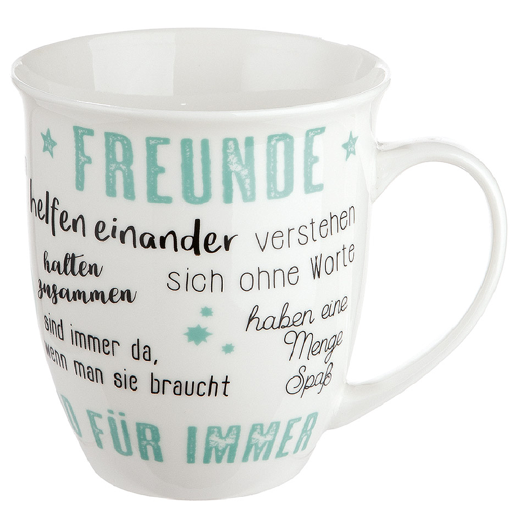 Jumbo-Tasse &quot;Freunde&quot; aus Knochenporzellan Füllmen