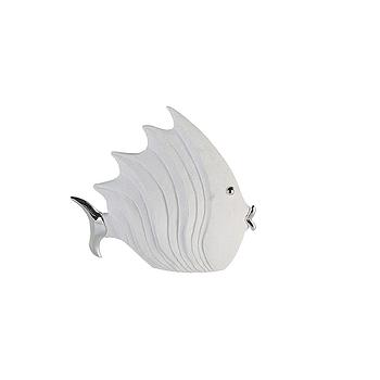 Figur"Fisch", weiss/silber