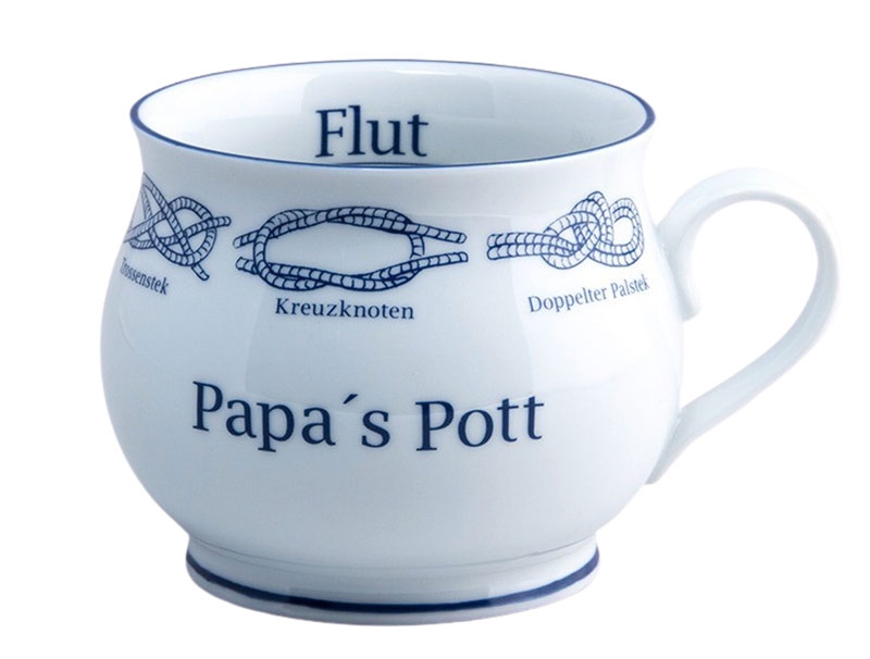 Kapitänstasse bauchig Papa´s Pott / Ebbe &amp; Flut