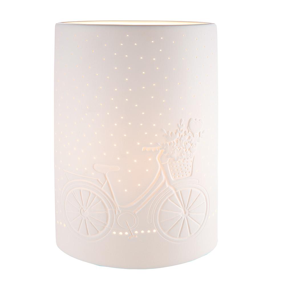 Porzellan Lampe &quot;Blumenfahrrad&quot; 