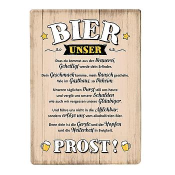 Metall Schild Weisheit BIER UNSER
