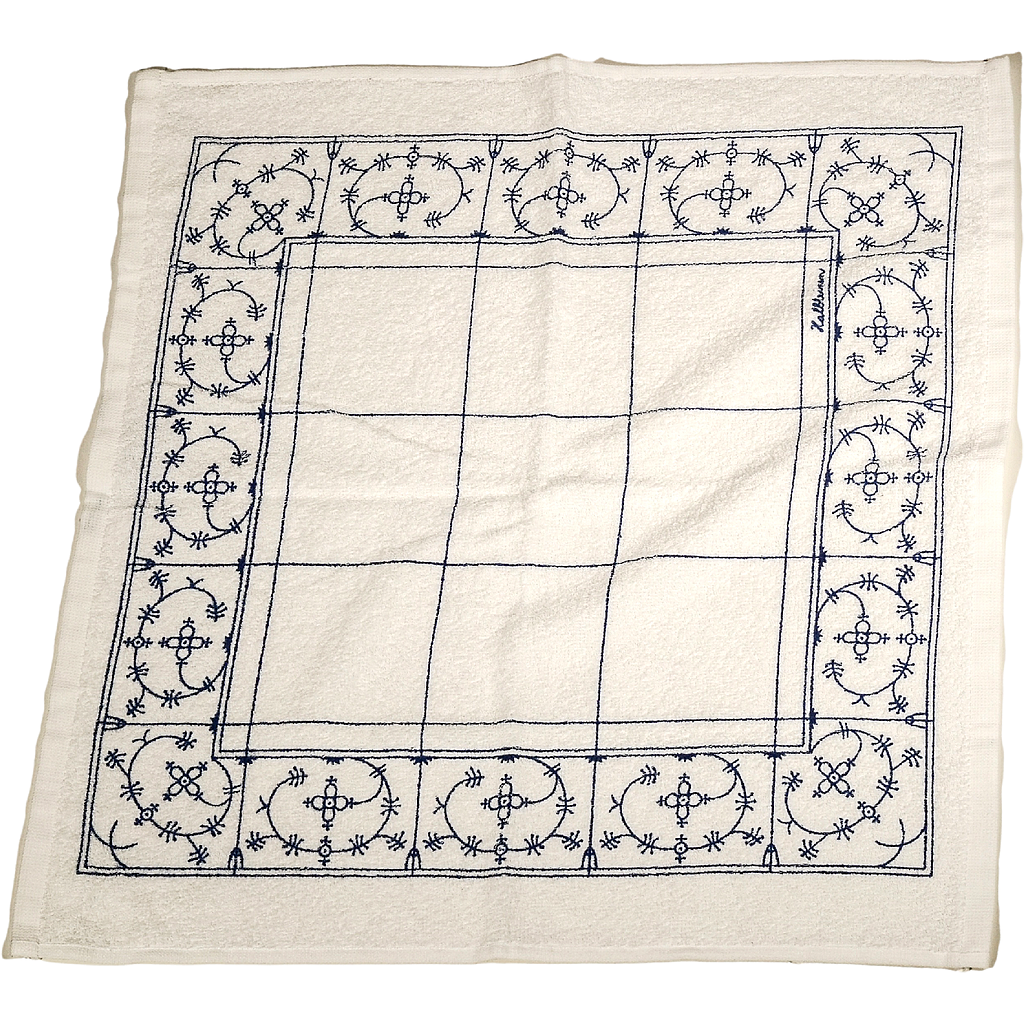 Baumwoll-Küchentuch Frottier Druck "INDISCH BLAU" 50x50cm