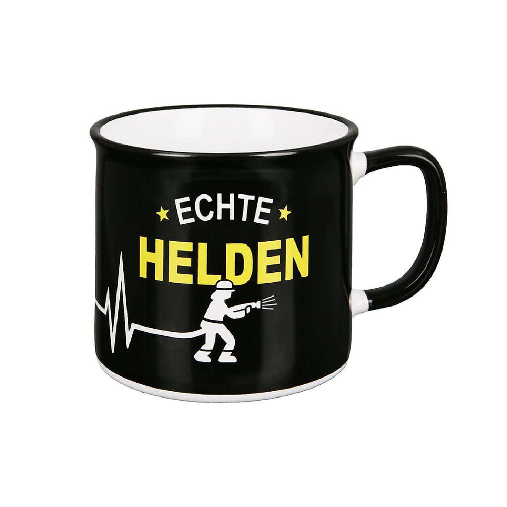Keramik Tasse "Echte Helden" Feuerwehr