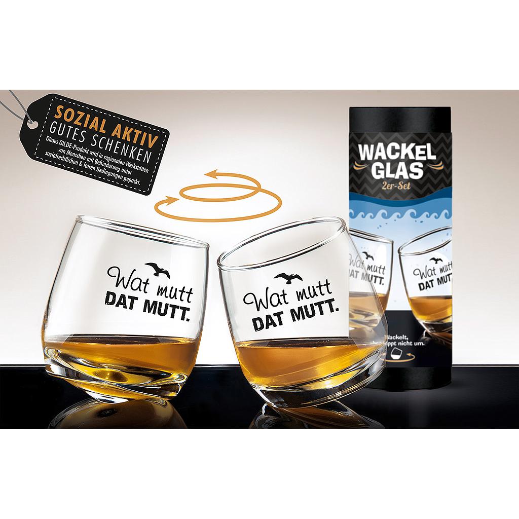 Wackelglas "Wat mutt dat mutt" 2-er Set
