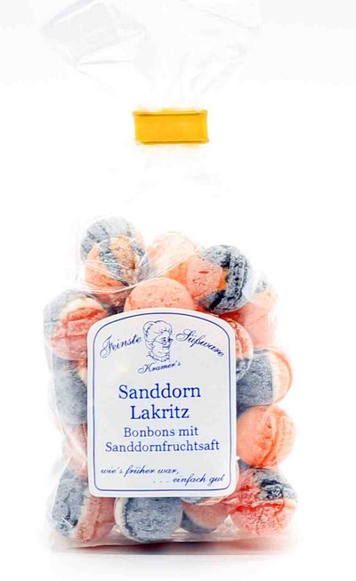 Sanddorn Lakritz Bonbons, 120 g