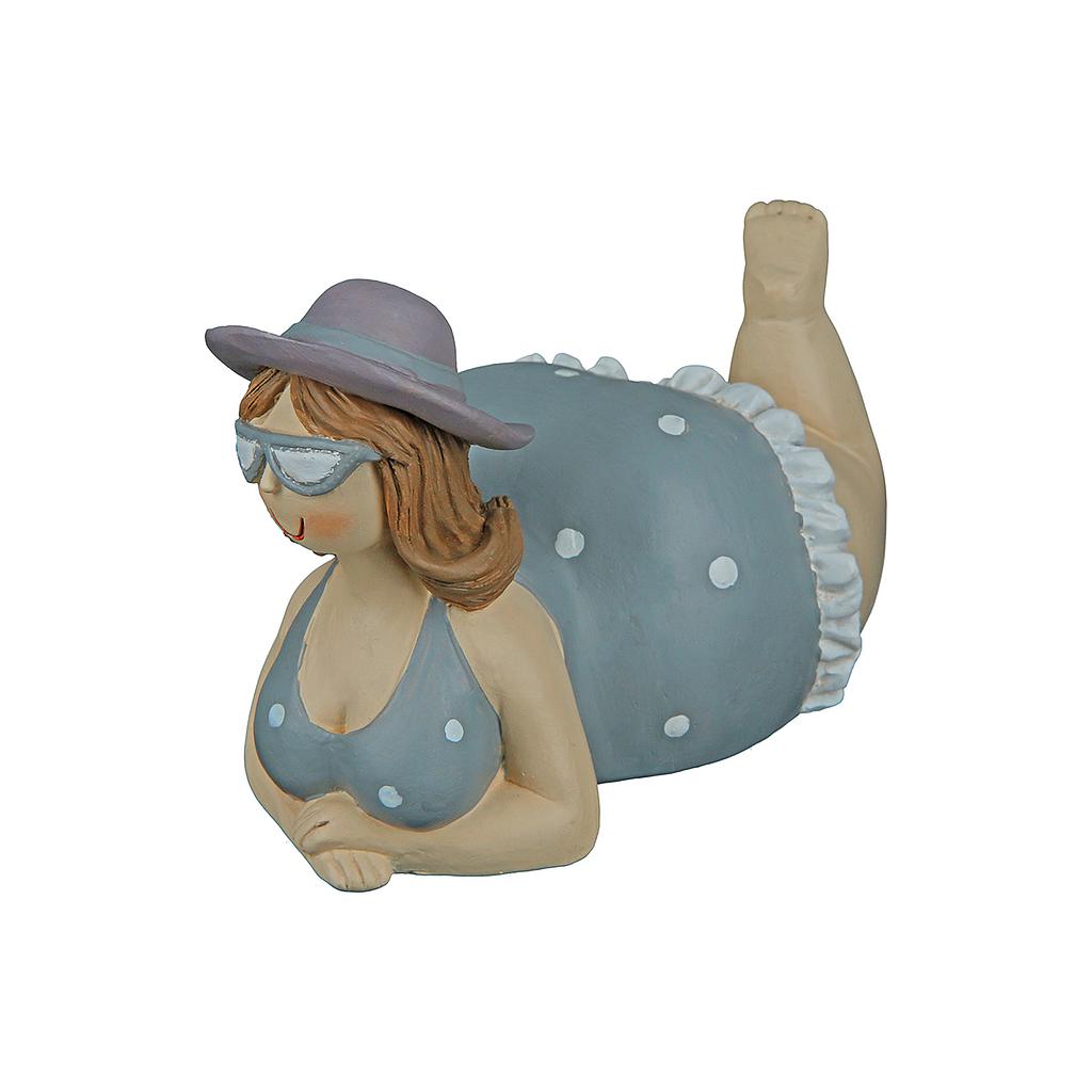 Poly Figur &quot;Molli&quot; liegend grau
