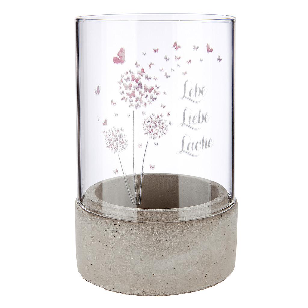 Zement Windlicht &quot;Pusteblume&quot;, Lebe, Liebe, Lache