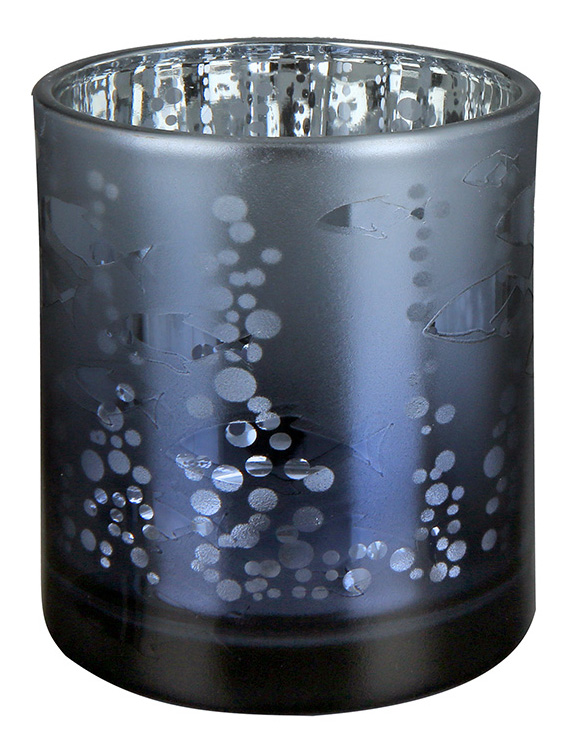 Glas Windlicht "Seaworld", weiß