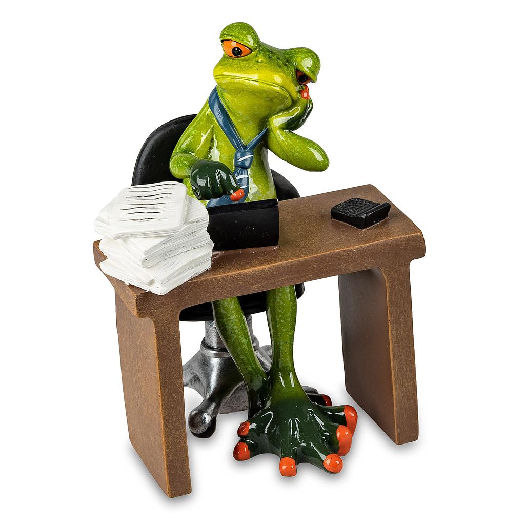 Frosch Mann im Büro
