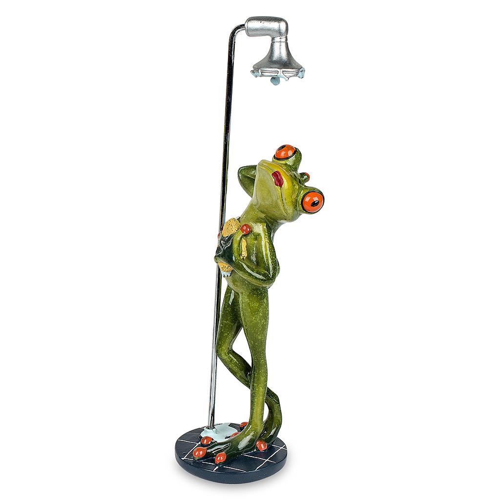 Frosch unter der Dusche Frau