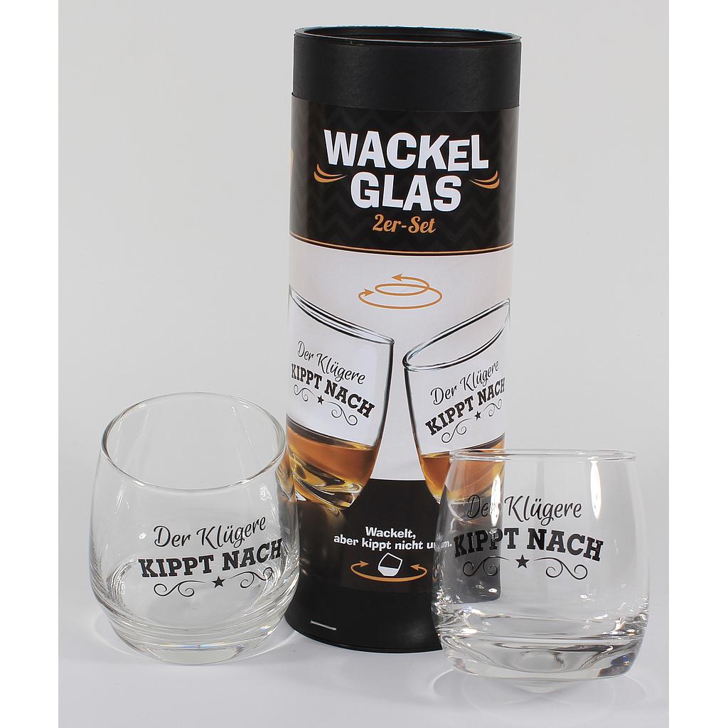 Wackelglas &quot;Der klügere kippt nach&quot; 2er-Set