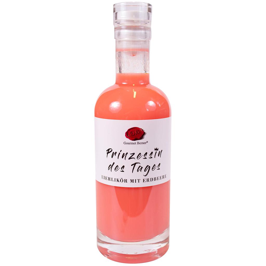 Prinzessin des Tages, Eierlikör mit Erdbeere, 0,2l, 15%vol.,  Aspektflasche,0,2l 