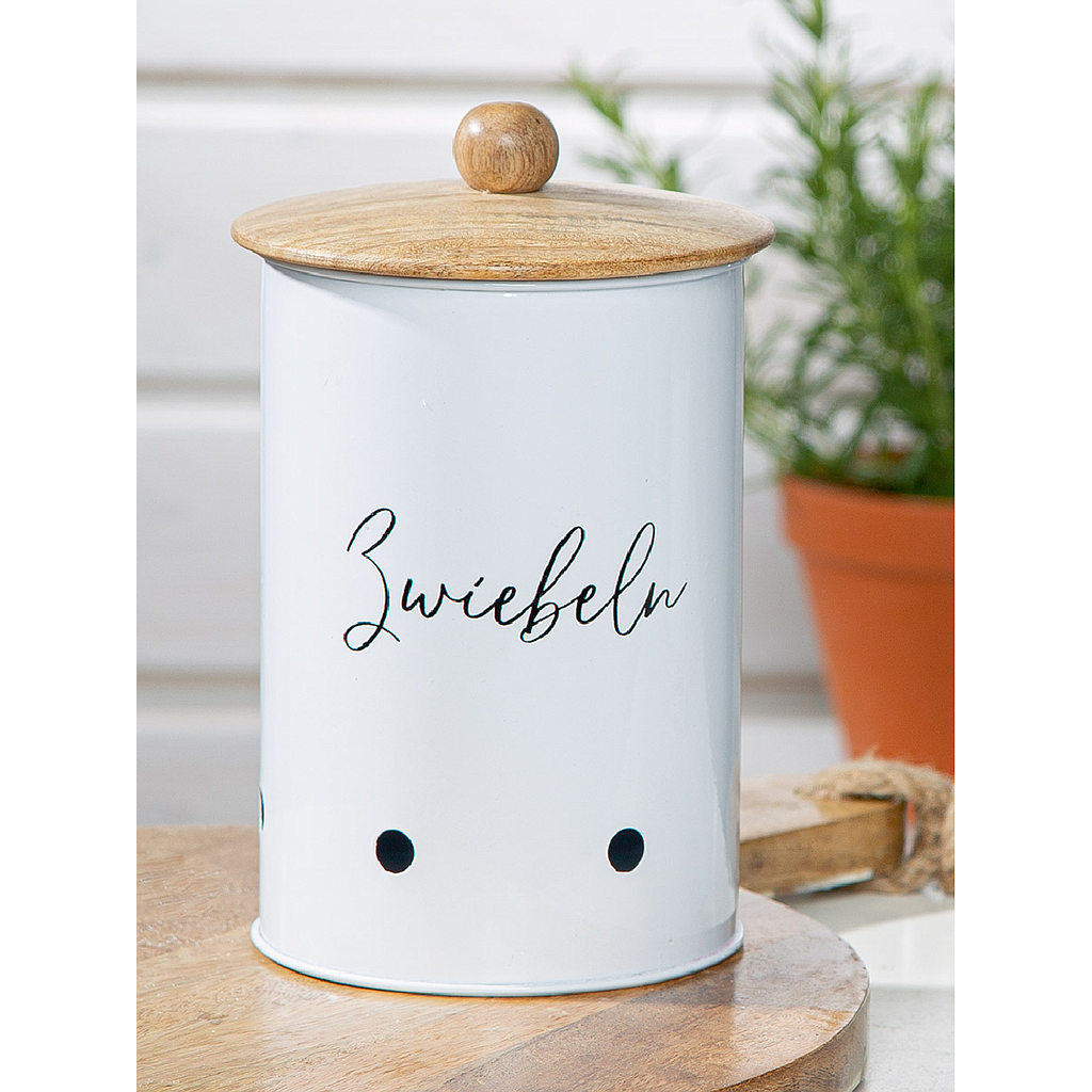 Vorratsdose, zylindrisch, &quot;Vita&quot;, Schriftzug, Eisen, weiß, VE 4, H. 10,5 cm, D. 5 cm