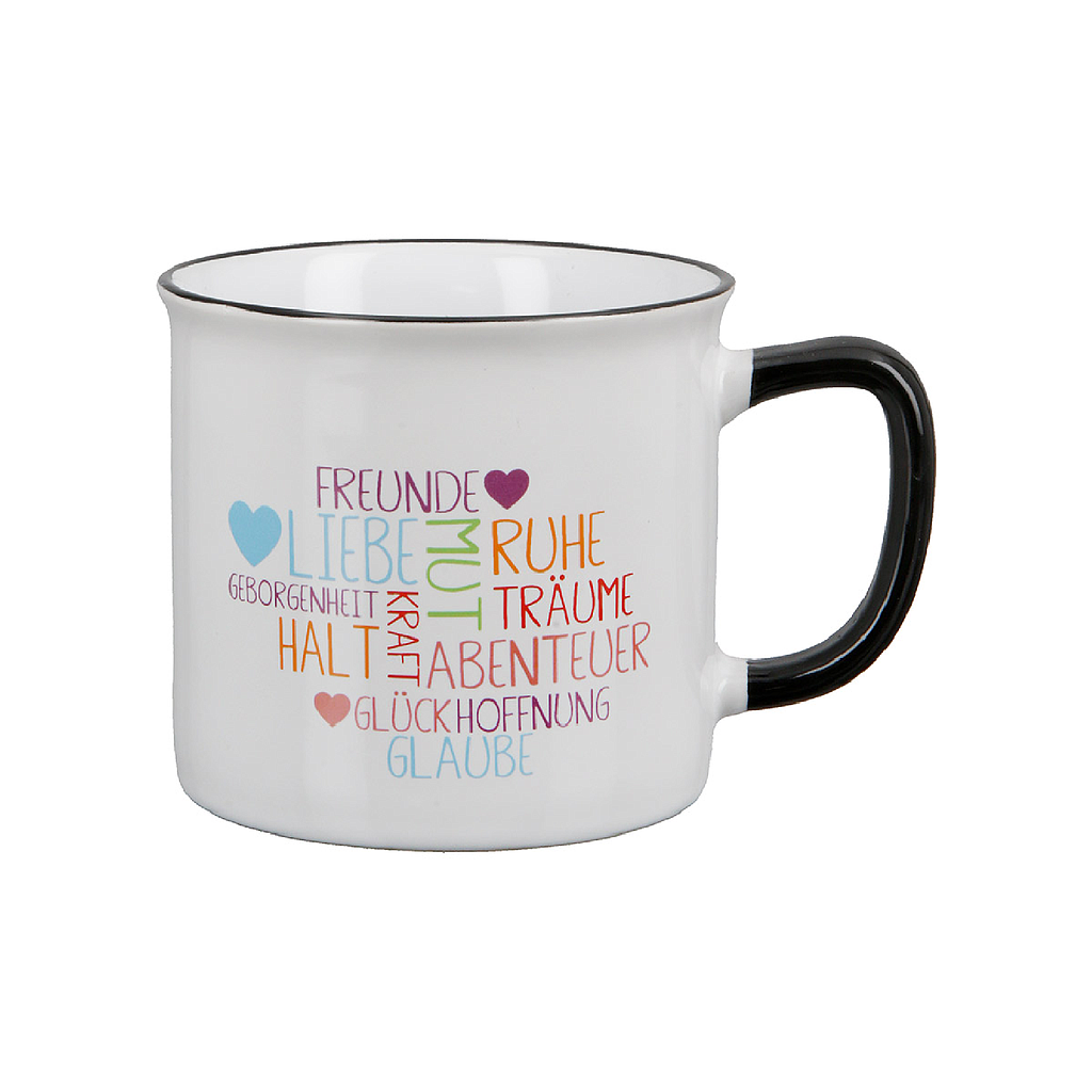 Becher &quot;Freude - Liebe - Mut -Ruhe - Halt - Geborgenheit - Träume - Kraft - Glaube...&quot;