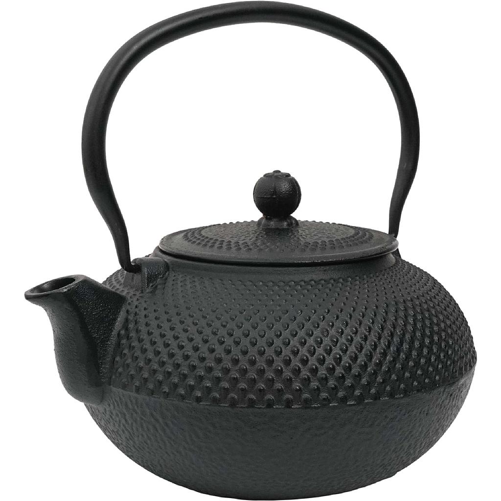 Kanne &quot;Shanghai&quot; Gusseisen, schwarz mit Edelstahlsieb, 1,5 l, China H 20 cm, Ø 9 cm