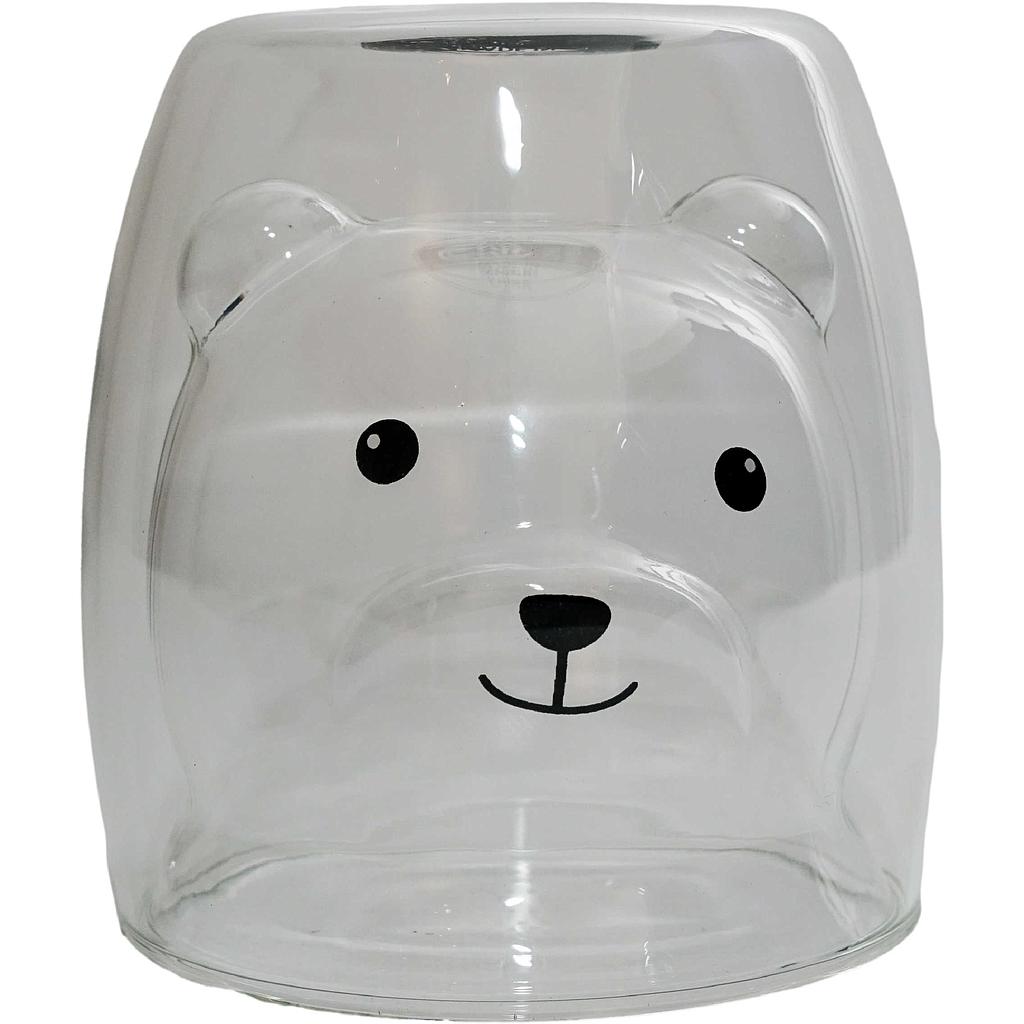 Glas „Pat" doppelwandiges Glas mit Bär-Motiven 2-fach sortiert, 0,2 l H 8,5 cm, Ø 7 cm
