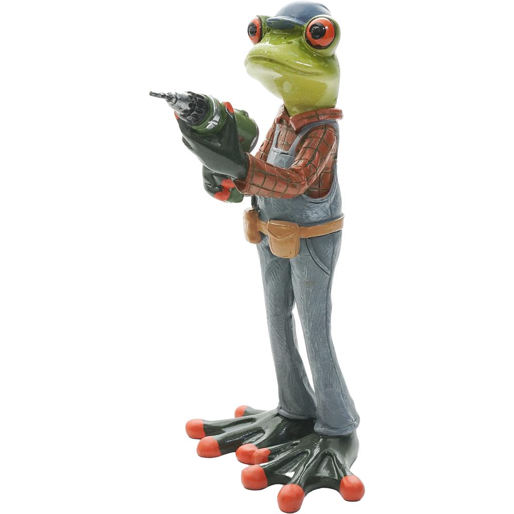 Frosch Heimwerker mit Bohrmaschine