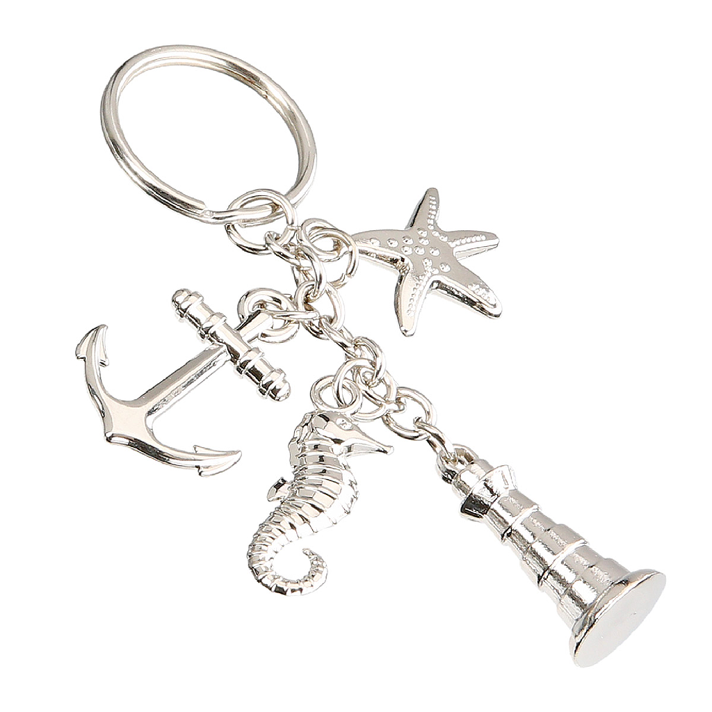 Schlüsselanhänger, &quot;Sealife&quot;, Metall, silberfarben, H. 10,5 cm