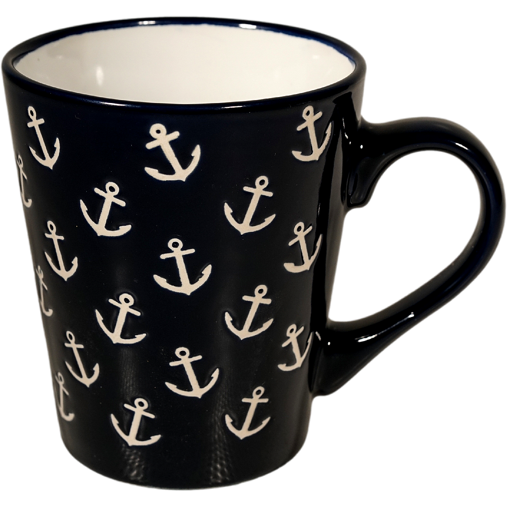 Kaffeebecher Anker blau, ca. 340ml
