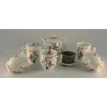 Tea-for-one "Cherry Blossom" , Bone China 4 tlg.