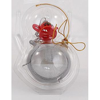 Tee-Ei "Benares" , Edelstahl, mit Benares-Kanne Anhänger, Ø 5 cm