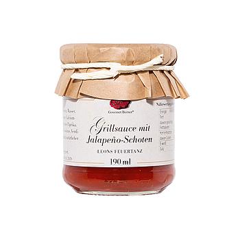 Grillsauce mit Jalapenoschoten (Leons Feuertanz Grillsauce), 190ml Glas