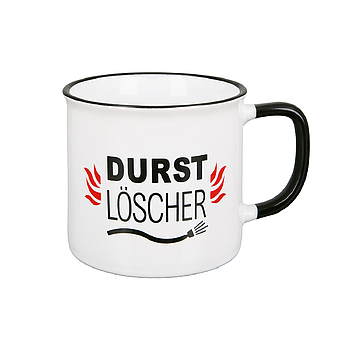 Keramik Tasse "Durstlöscher" Feuerwehr