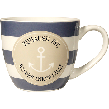 Maxibecher " Zuhause ist, wo der Anker fällt " 400ml Anker